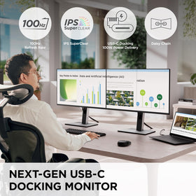 ViewSonic VG2458 USB-C daisy-chain enabling single-cable docking