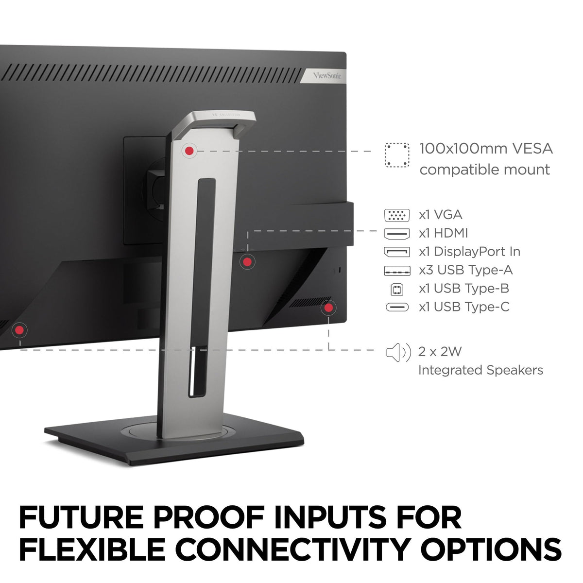 ViewSonic VG2748A-2K multi-port connectivity supports laptops and desktops