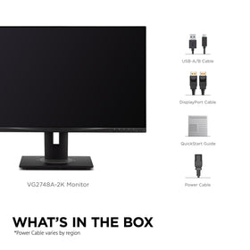 ViewSonic VG2748A-2K desk-ready setup for home or office