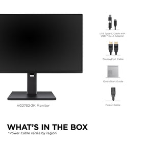 ViewSonic VG2752-2K ports and USB hub enable versatile connectivity