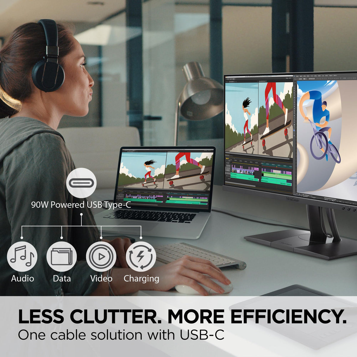 ViewSonic VP2456A delivers 100% sRGB color accuracy for faithful edits