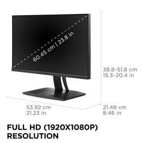 ViewSonic VP2456A ultra-slim bezels support clean, focused workspace
