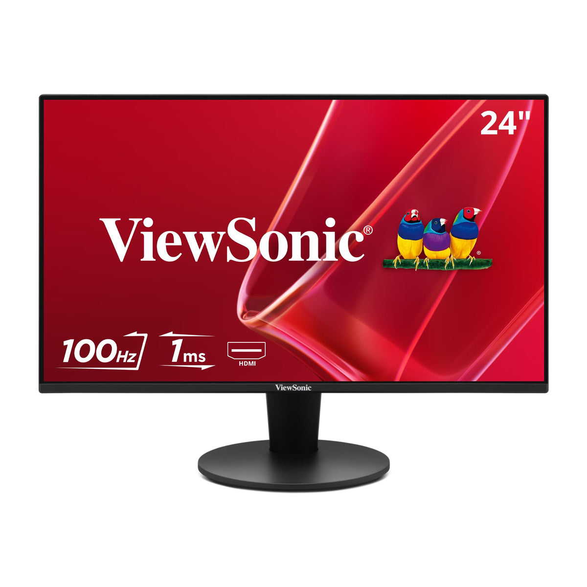 ViewSonic VS2447M front view with slim bezels for seamless multi-monitor setups.