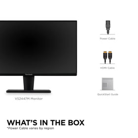 ViewSonic VS2447M multi-monitor ready design supports productive workflows.
