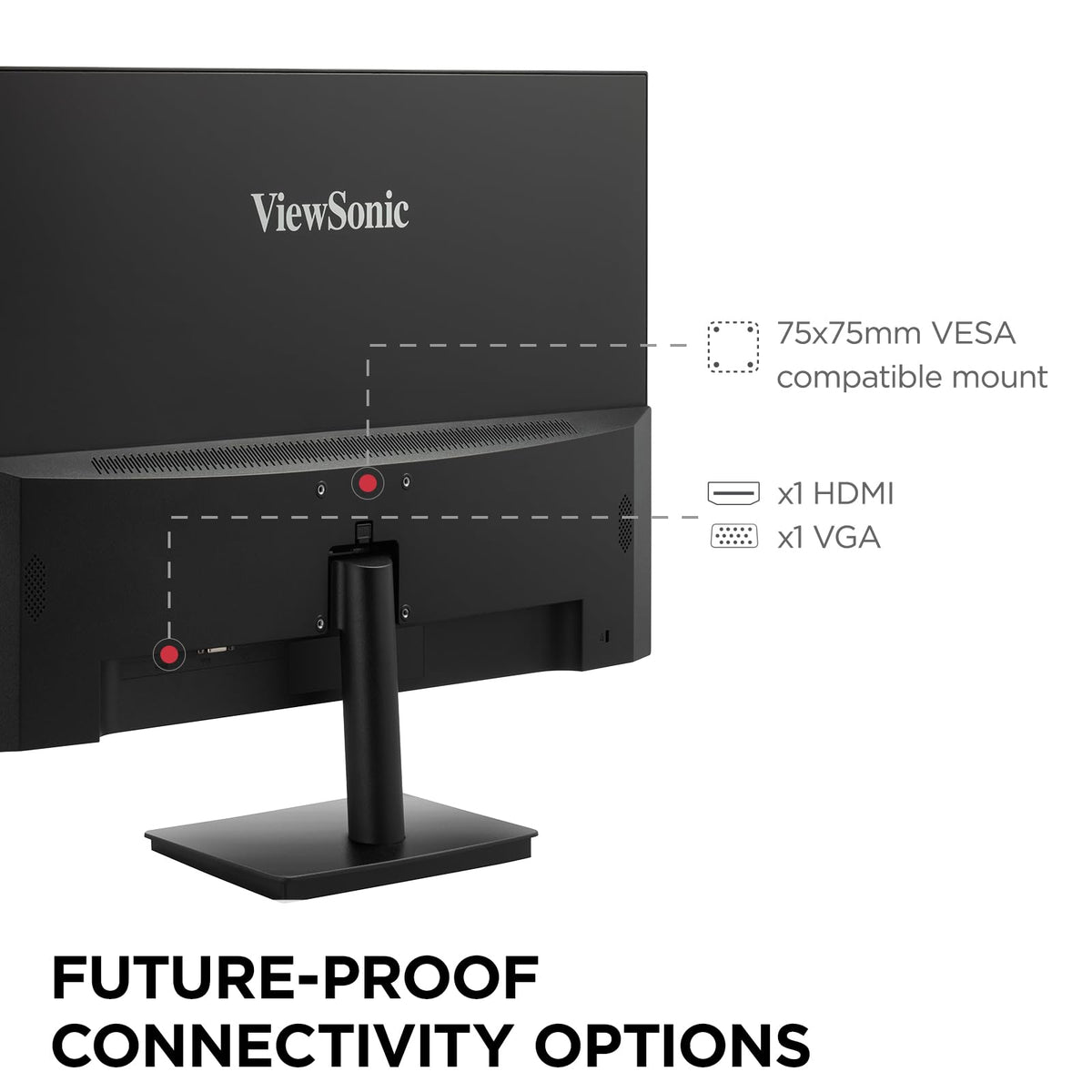 ViewSonic VS2747-H HDMI and VGA inputs enable easy device connections