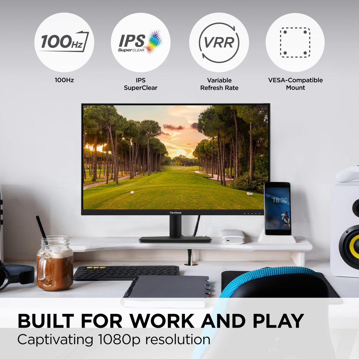 ViewSonic VS2747-H IPS panel wide angles for shared screens and collaborations