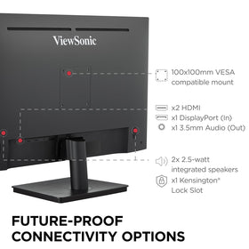 ViewSonic VS3225-2K HDMI and DisplayPort ports enable flexible connectivity.