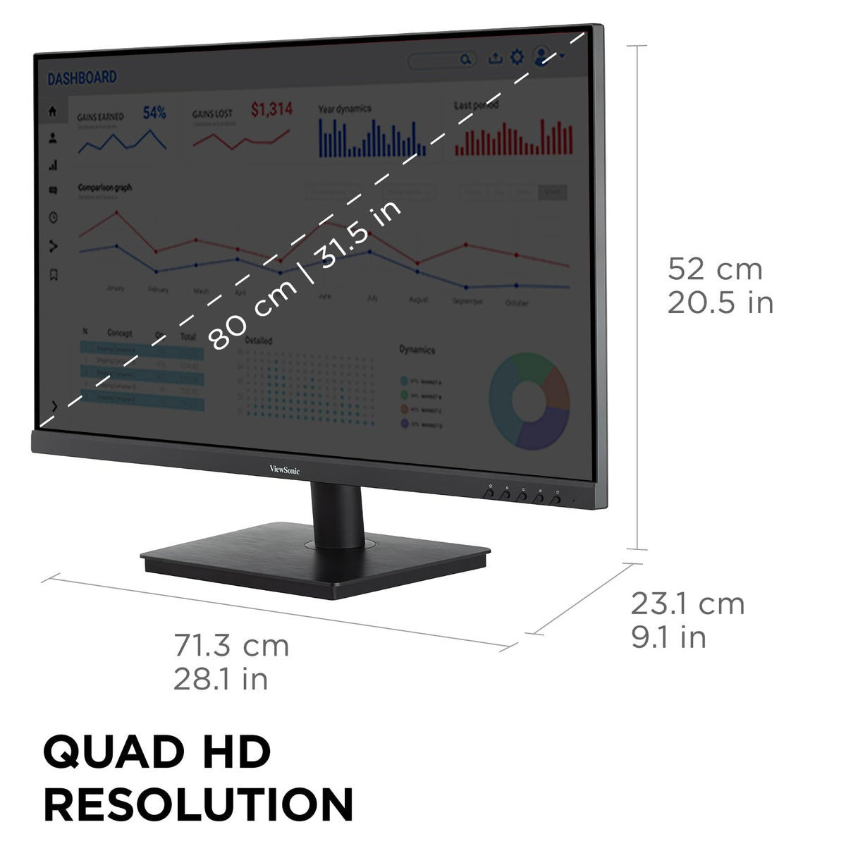 ViewSonic VS3225-2K on a tidy desk with ample screen real estate.