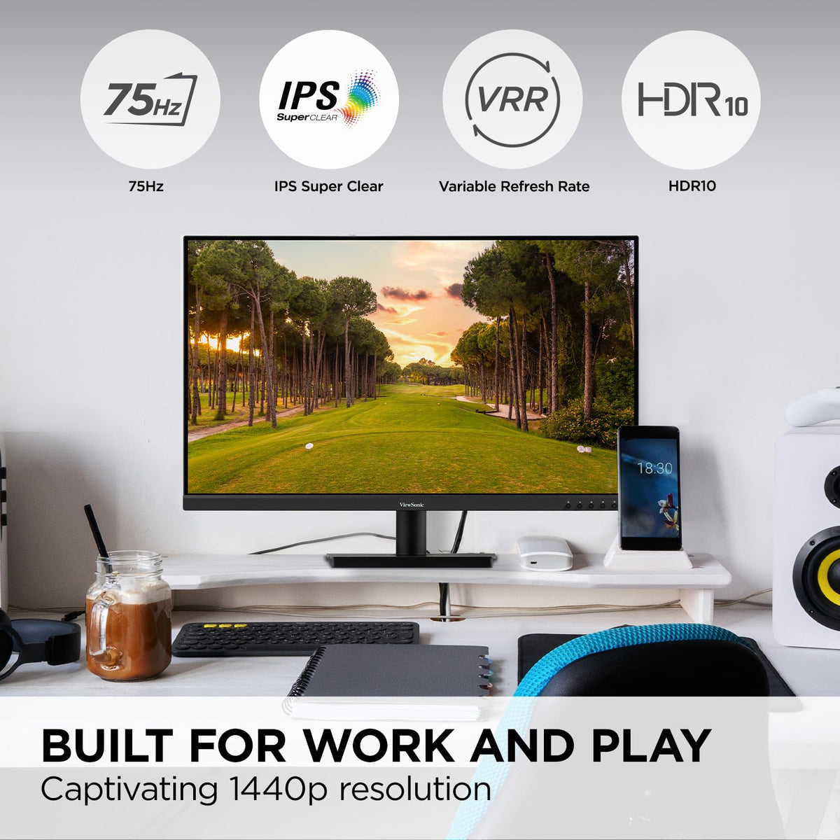 ViewSonic VS3225-2K IPS panel close-up with wide viewing angles.