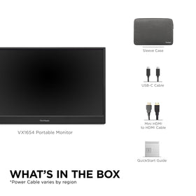 ViewSonic VX1654 built-in stand and screen cover for portable use.
