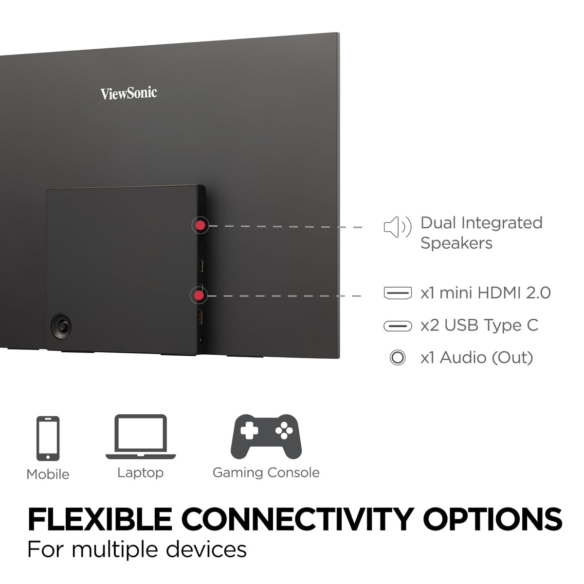 ViewSonic VX1655-4K-OLED in-use setup with laptop for mobile productivity