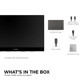ViewSonic VX1655-4K-OLED mini HDMI input for external media connections