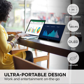 ViewSonic VX1655-4K-OLED ultra-thin profile enabling easy portability
