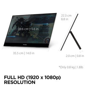 ViewSonic VX1655 fits in a bag with an ultra-slim profile.