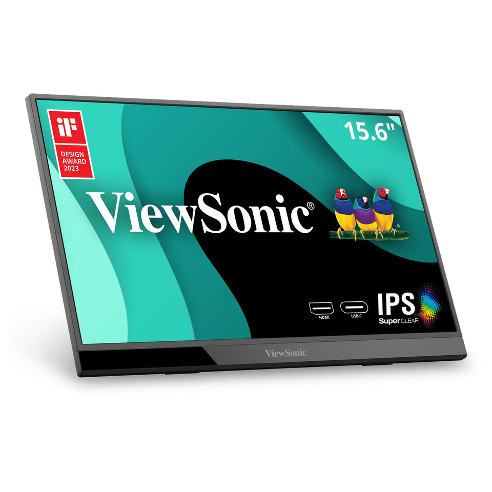 ViewSonic VX1655 front view, ultra-portable monitor for on-the-go productivity.