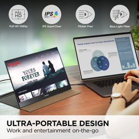 ViewSonic VX1655 port area shows USB-C and mini HDMI for easy connectivity.