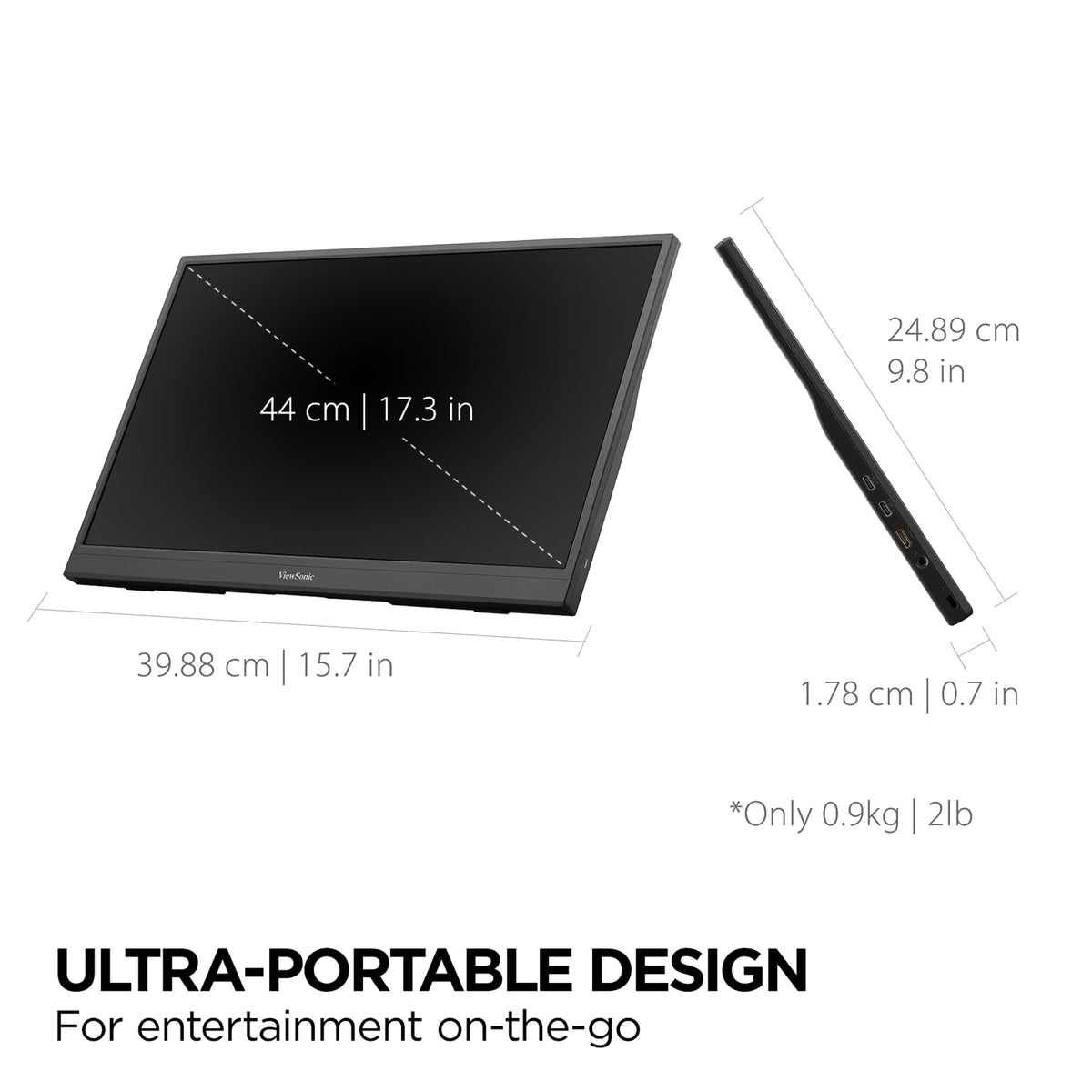 ViewSonic VX1754 built-in stand and cover protect and position the screen.
