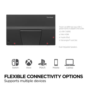 ViewSonic VX1754 Mini HDMI input expands compatibility with laptops and consoles.