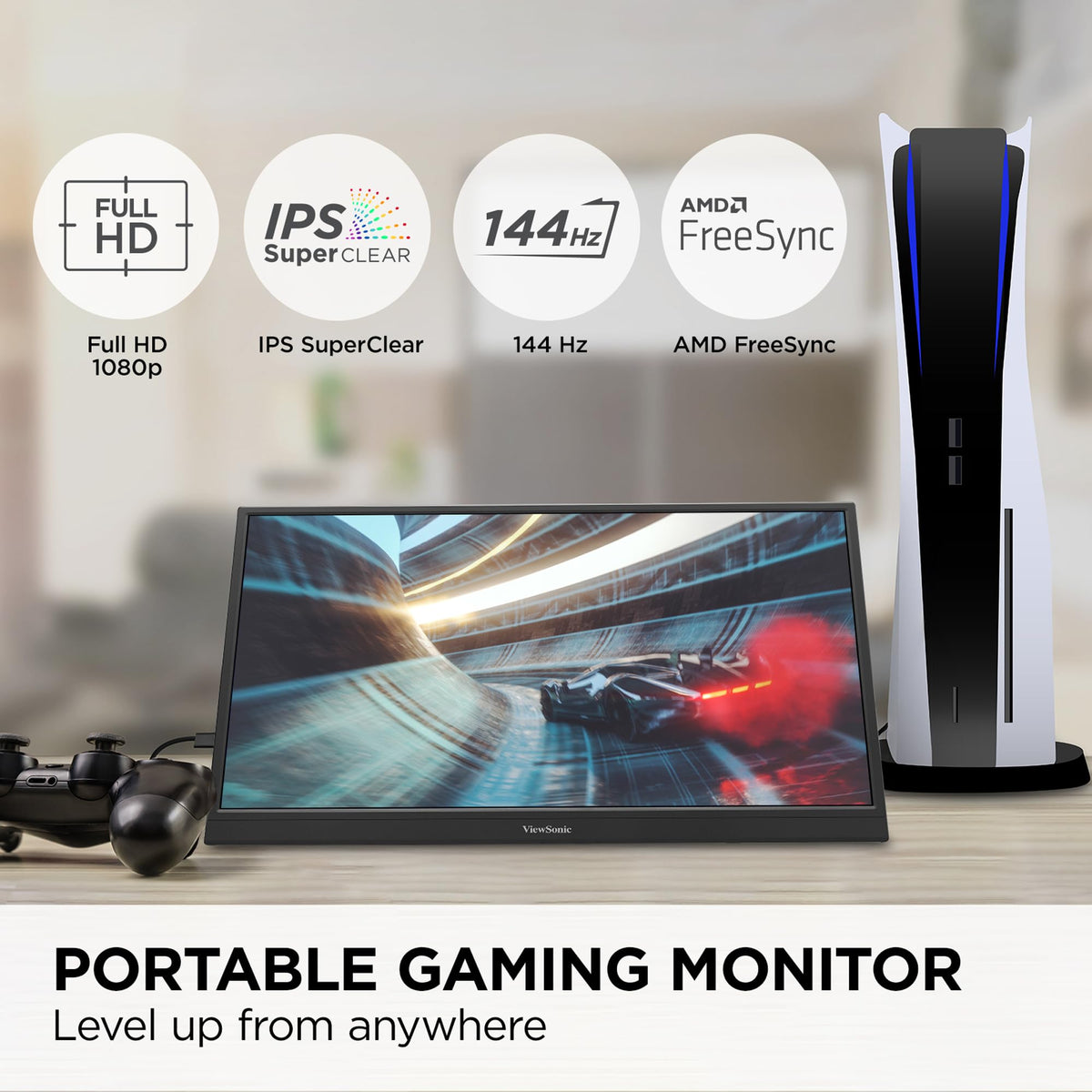 ViewSonic VX1754 ultra-portable design weighs about 2 pounds for easy travel.