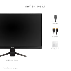 ViewSonic VX2267-MHD connectivity options: DisplayPort, HDMI, VGA