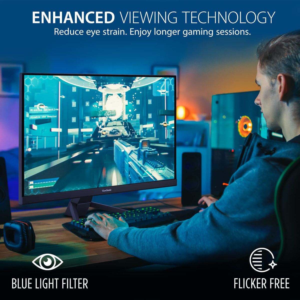 ViewSonic VX2267-MHD with FreeSync reduces tearing during action
