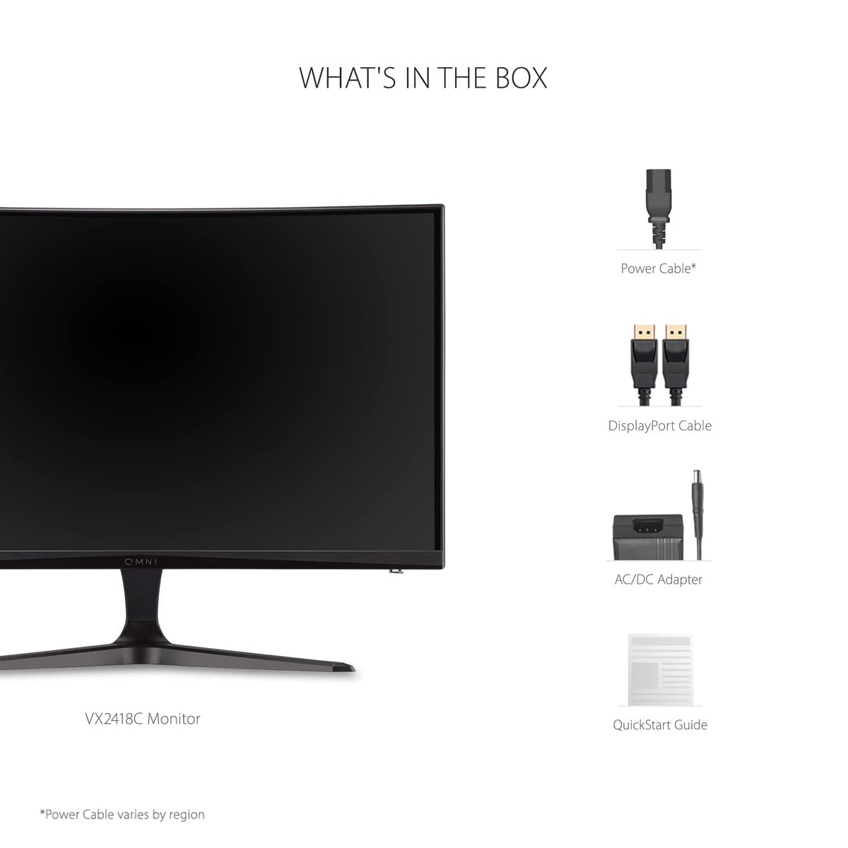 ViewSonic VX2418C dual HDMI and DisplayPort connectivity for flexible setup.