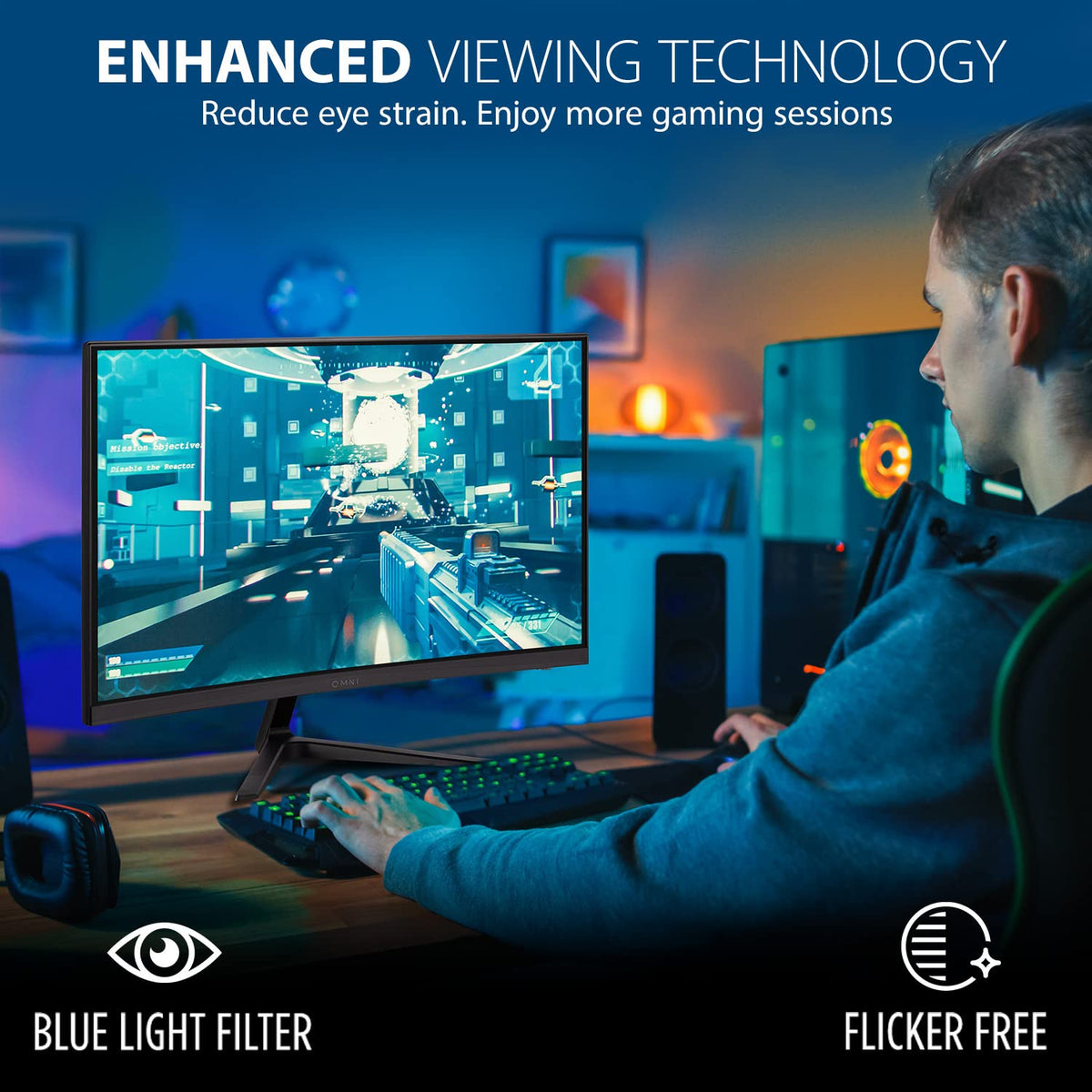 ViewSonic VX2418C FreeSync Premium delivers tear-free gaming visuals.