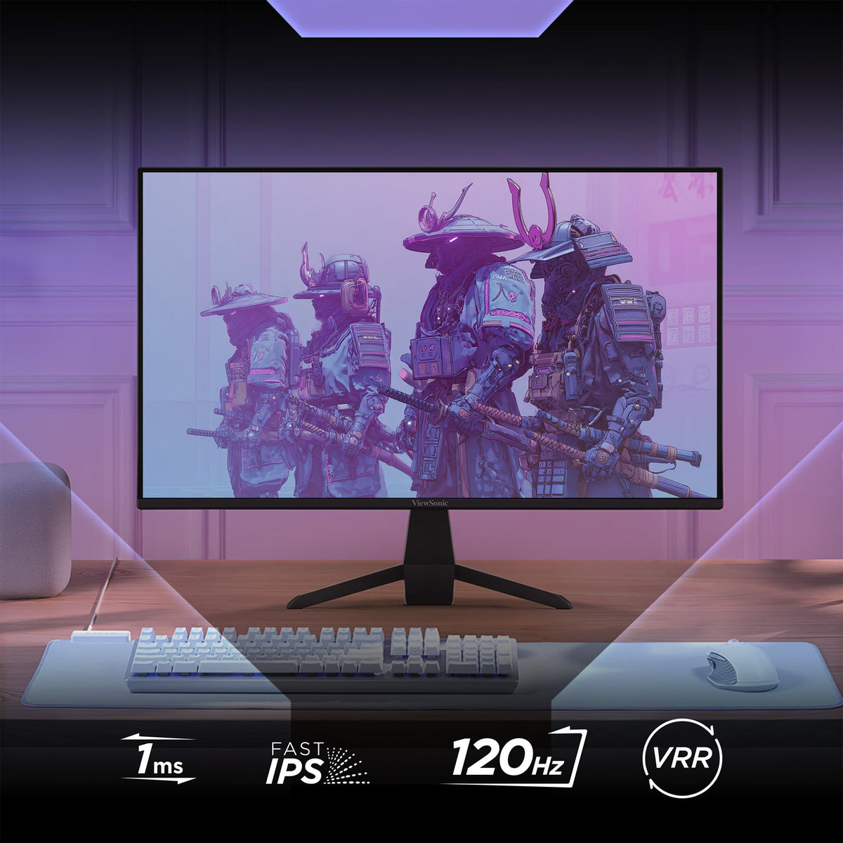 Slim side profile of ViewSonic VX2470-MHD enhances compact home offices