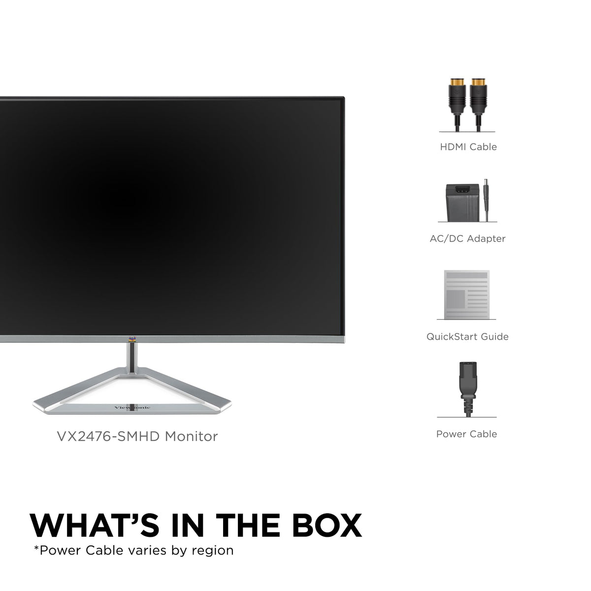 ViewSonic VX2476-SMHD multiple ports for versatile connectivity