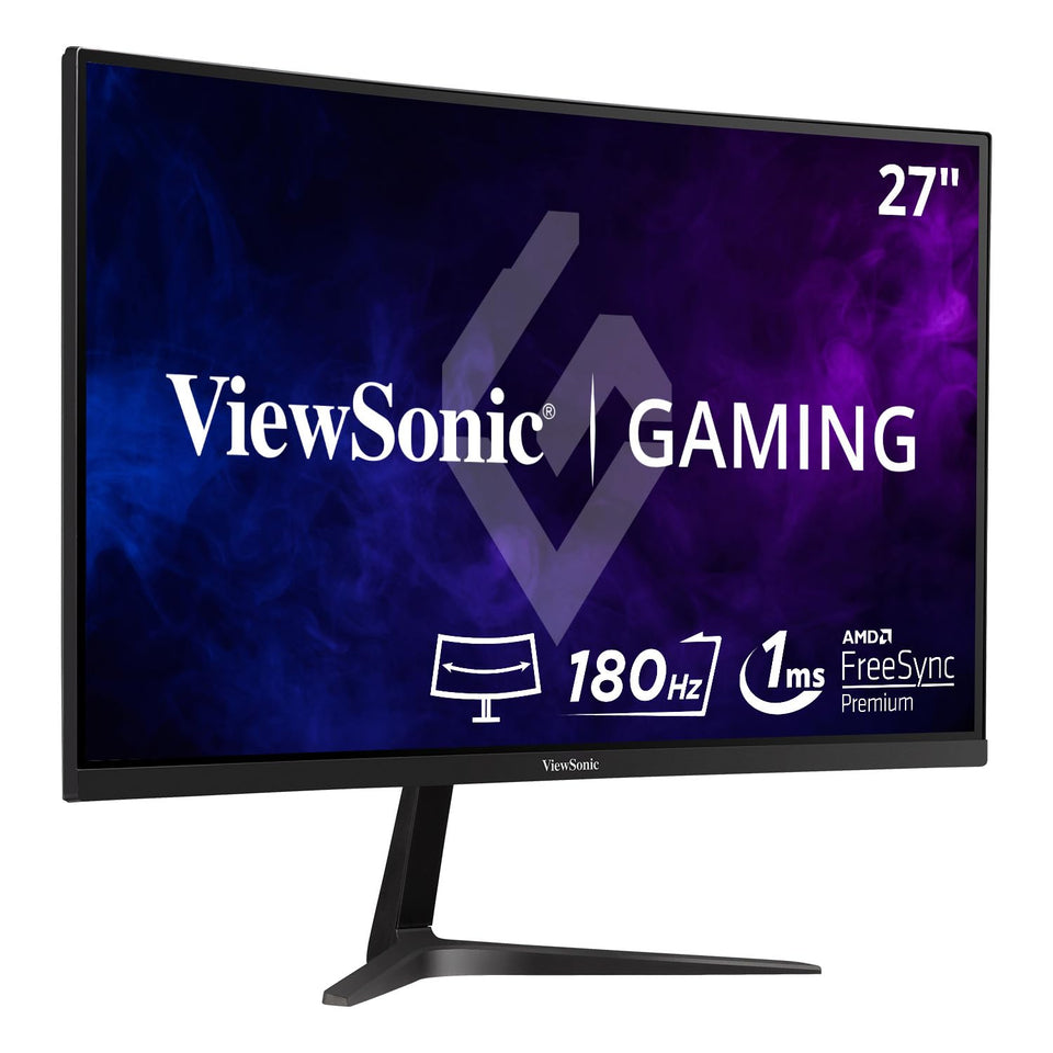 ViewSonic VX2718-2KPC-MHD curved monitor with immersive 27-inch display for gaming and work