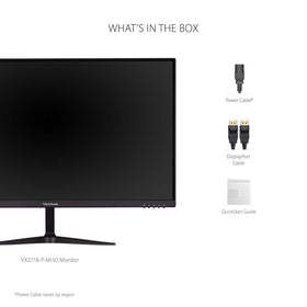 ViewSonic VX2718-P-MHD back ports showing HDMI and DP connectivity