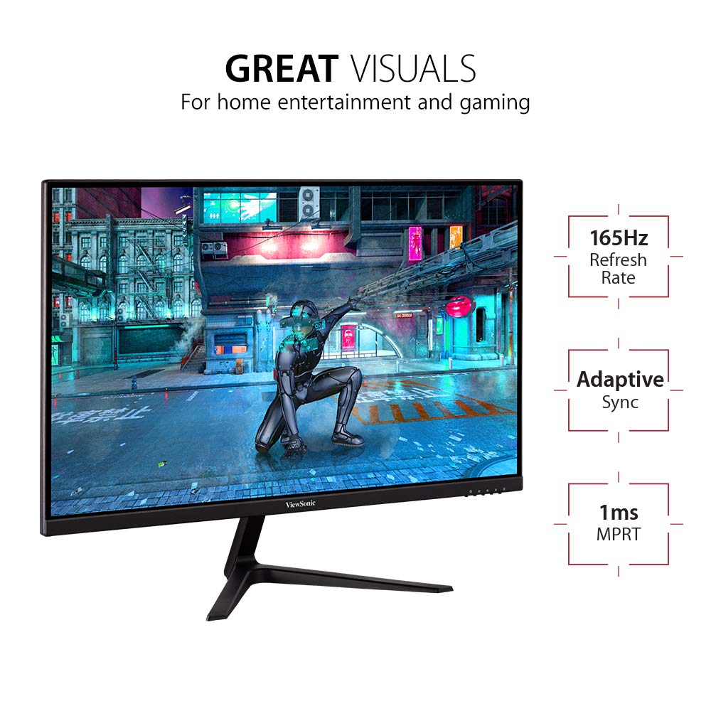 ViewSonic VX2718-P-MHD close-up of ultra-slim bezels for seamless multi-monitor displays