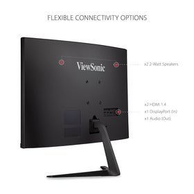 ViewSonic VX2718-PC-MHD 1500R curved screen enhances field of view