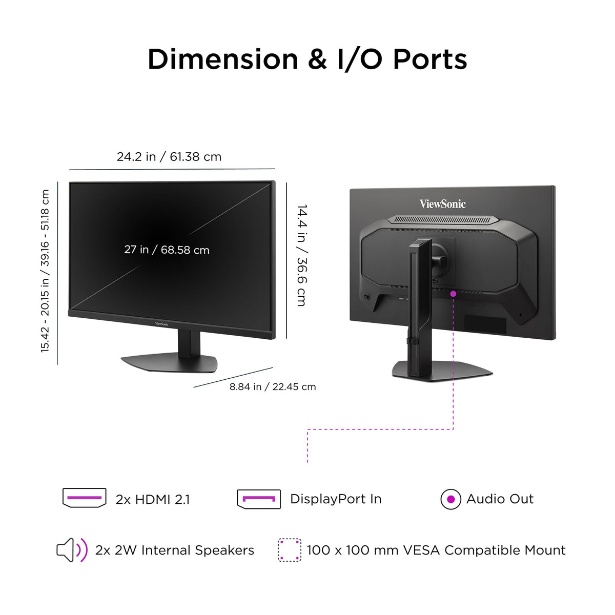 ViewSonic VX2730D-4K FreeSync and NVIDIA sync for tear-free action.