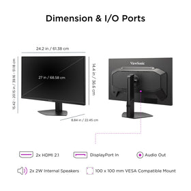 ViewSonic VX2730D-4K FreeSync and NVIDIA sync for tear-free action.
