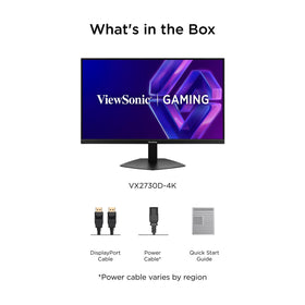 ViewSonic VX2730D-4K HDMI and DP ports simplify setup and switching.