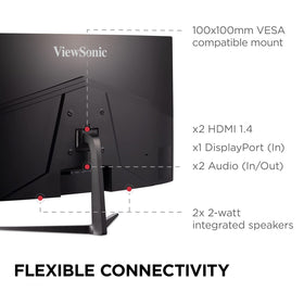 ViewSonic VX3218C-2K eye care features Flicker-Free and Blue Light Filter