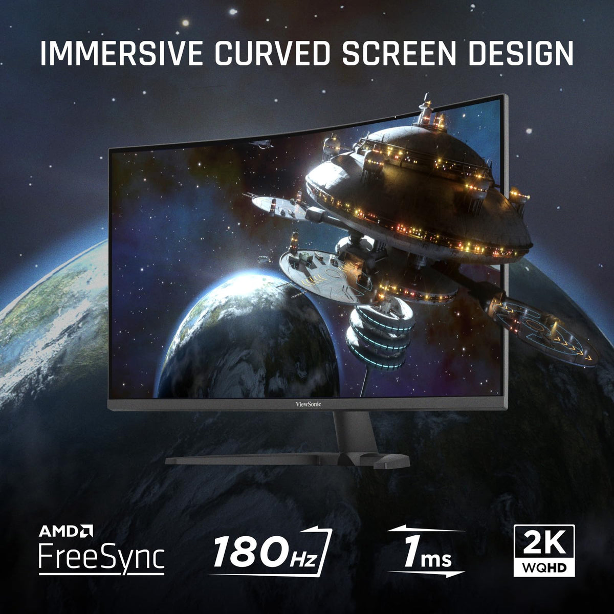 ViewSonic VX3228C-2K in action with smooth motion and vibrant colors for gaming