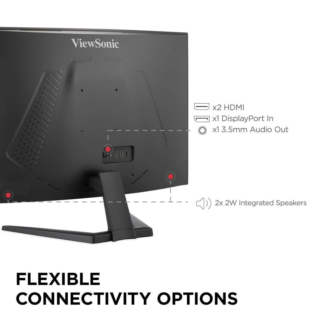 ViewSonic VX3228C-2K sleek bezel and compact stand design