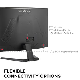 ViewSonic VX3228C-2K sleek bezel and compact stand design