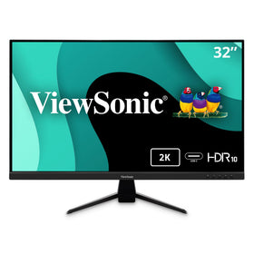 ViewSonic VX3267U-2K front view highlights slim bezels and immersive 32-inch display for home entertainment.
