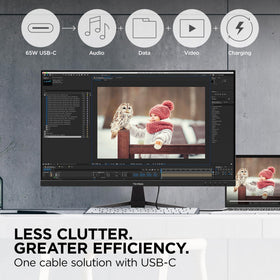 ViewSonic VX3267U-2K side bezel closeup showcases edge-to-edge design ideal for productive setups.