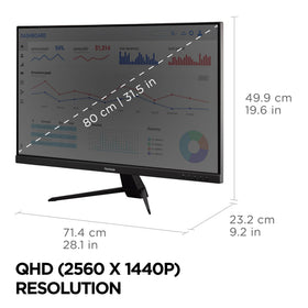 ViewSonic VX3267U-2K USB-C connectivity image shows single cable charging and data transfer.