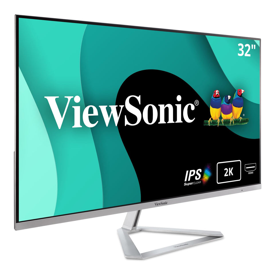 ViewSonic VX3276-2K-MHD front view with slim bezels for a clean desk setup