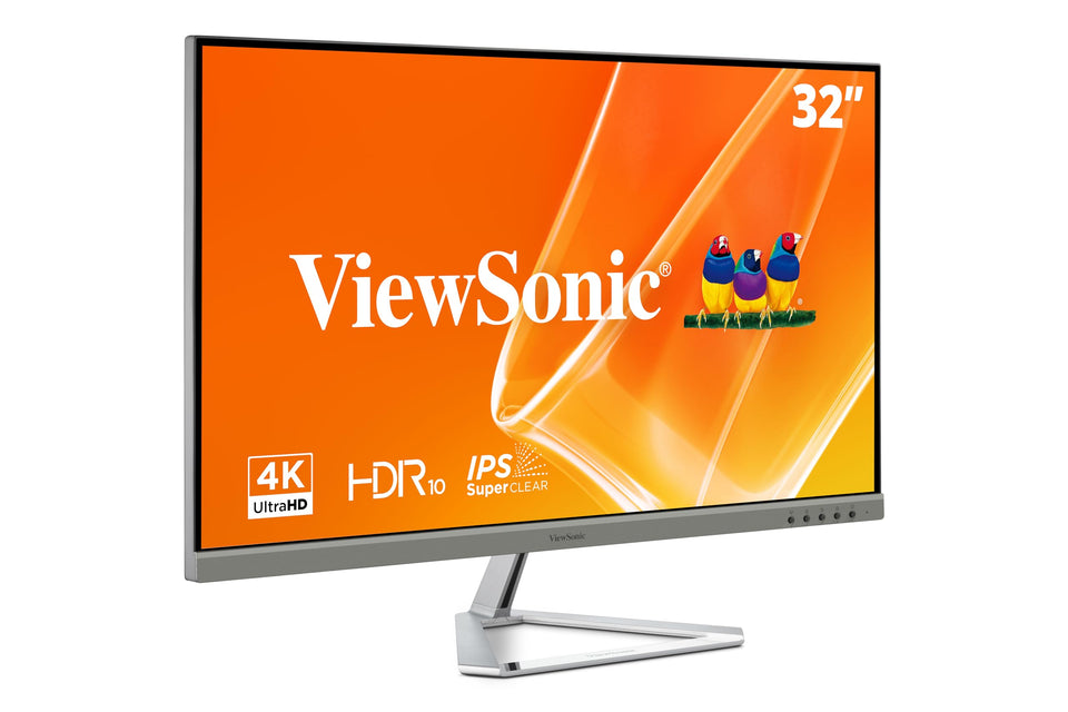 ViewSonic VX3276-4K-MHD 32-inch front view for crisp 4K visuals and immersive home office use.