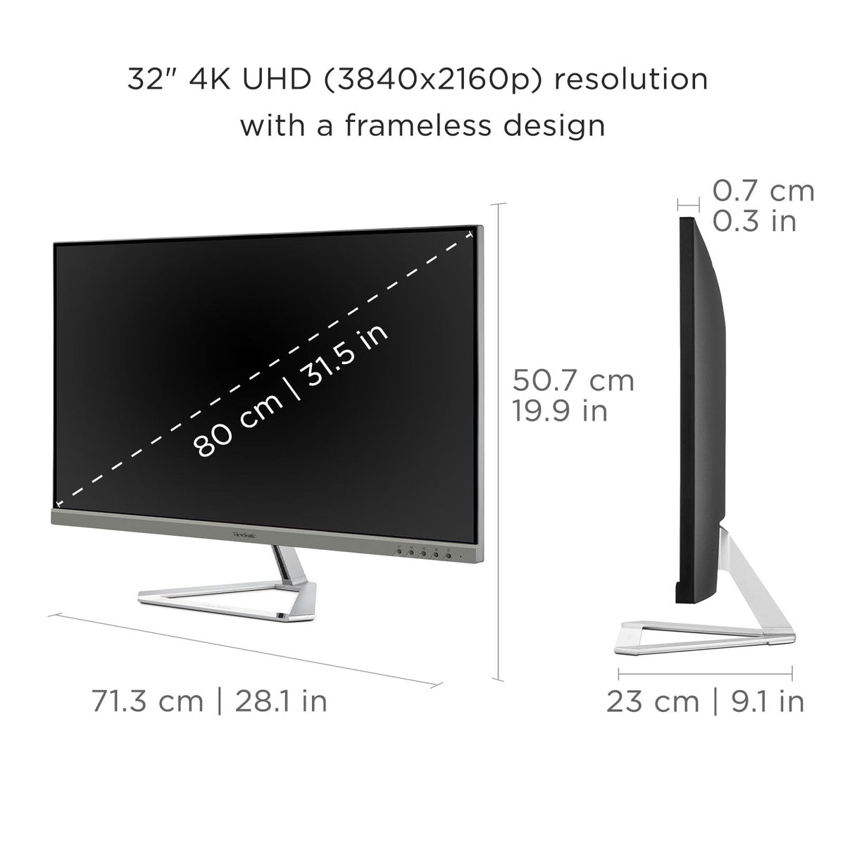 ViewSonic VX3276-4K-MHD HDR10 color range delivering vivid contrast and detail.