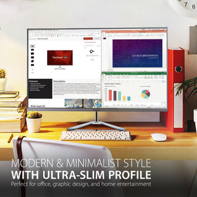 ViewSonic VX3276-4K-MHD side angle highlighting ultra-thin bezels and immersive display.