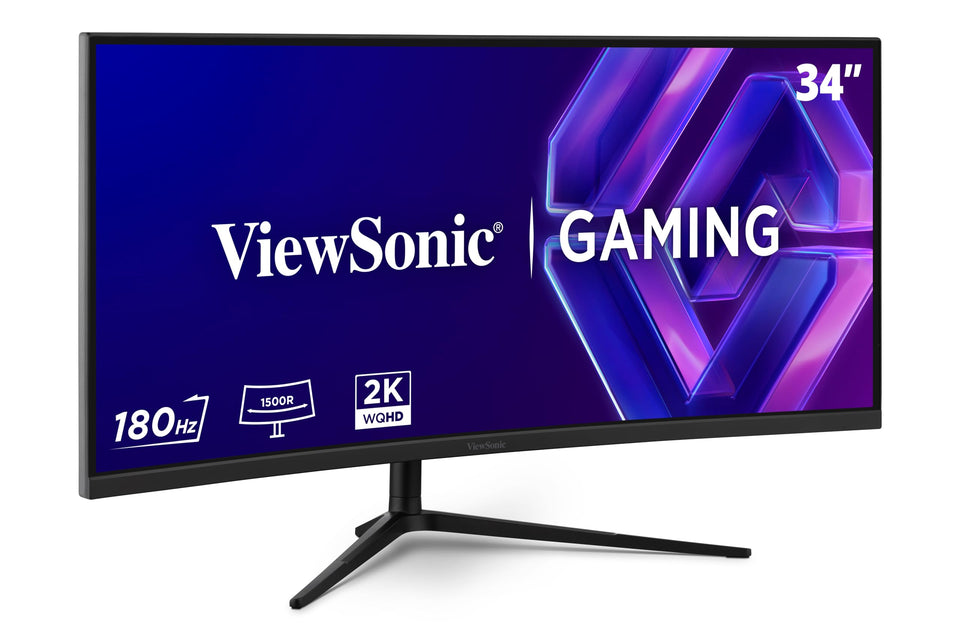 ViewSonic VX3418C-2K curved ultrawide monitor creates an immersive workspace and gaming setup