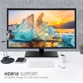 ViewSonic VX4381-4K thin bezels enhance immersion for near-borderless productivity.