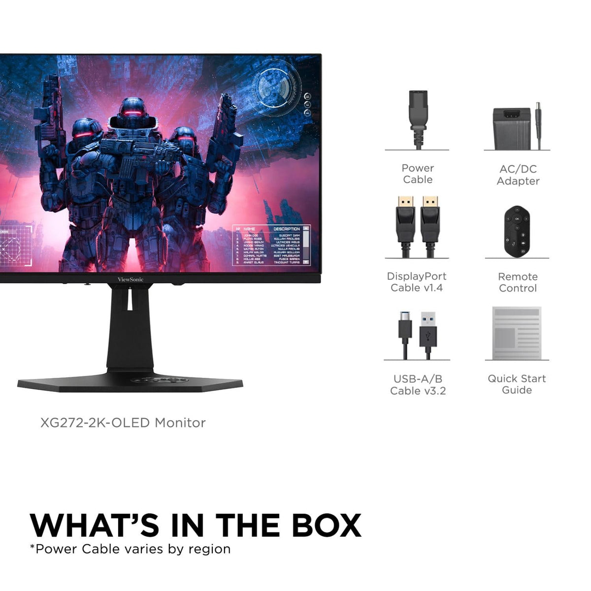 ViewSonic XG272-2K-OLED built-in remote for easy setup.